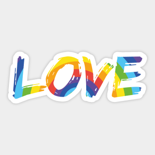 LOVE Pride Brush Strokes Sticker